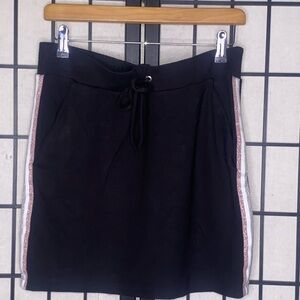 Elegant Black Mini Skirt with Side Stripes